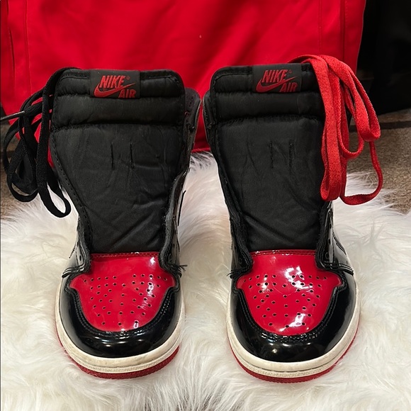 Nike Shoes - Nike Black and Red Patent Leather Sneakers